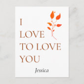 Ik hou van je, pas je aan briefkaart (Voorkant)