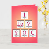 Ik hou van je (Periodic Table Elements) Kaart (Gele Bloem)