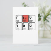 Ik hou van je Periodice Table Bedankkaart (Staand voorkant)