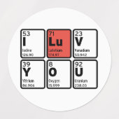 Ik hou van je periodiek systeem labels (Design 2)
