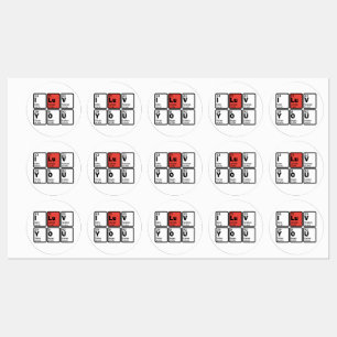 Ik hou van je periodiek systeem labels