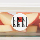 Ik hou van je periodiek systeem labels (Aangebracht)