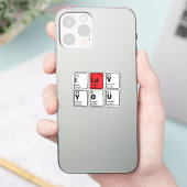 Ik hou van je periodiek systeem sticker (Telefoon)
