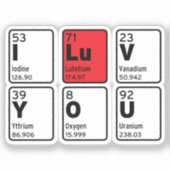 Ik hou van je periodiek systeem sticker (Voorkant)