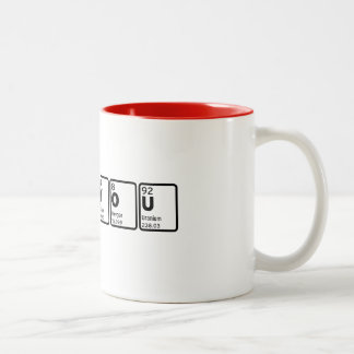Ik hou van je - Periodiek Tafel Tweekleurige Koffiemok