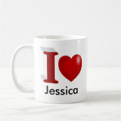 Ik hou van je persoonlijke Valentijnsdag Koffiemok (Links)