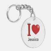 Ik hou van je persoonlijke Valentijnsdag Sleutelhanger (Voorkant Links)