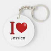 Ik hou van je persoonlijke Valentijnsdag Sleutelhanger (Achterkant)