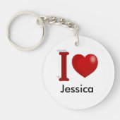 Ik hou van je persoonlijke Valentijnsdag Sleutelhanger (Voorkant)