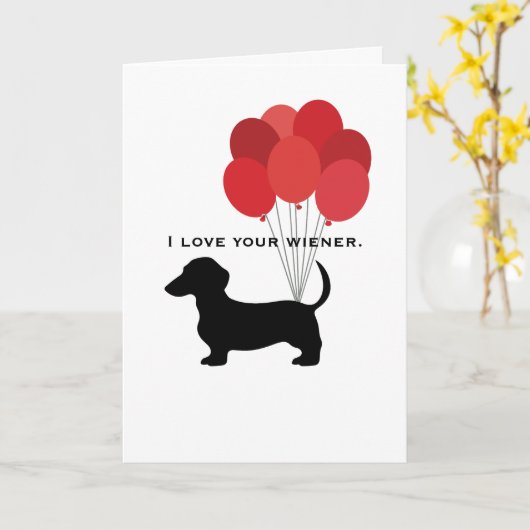 Ik hou van je piemel Valentijnsdag Kaart (Gele Bloem)