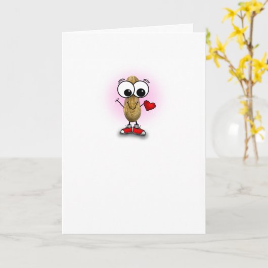 Ik hou van je pinda kaart (Gele Bloem)