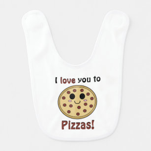 Ik hou van je, Pizzas Baby Bib Baby Slabbetje