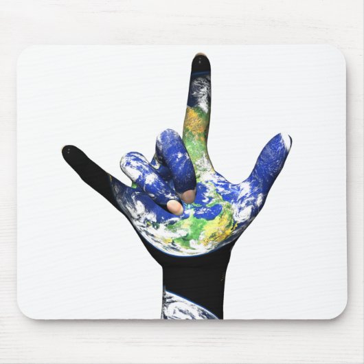 Ik hou van je Planet Earth Mousepad Muismat (Voorkant)