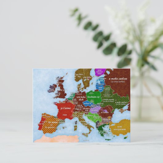 Ik hou van je plattegrond Briefkaart (Staand voorkant)