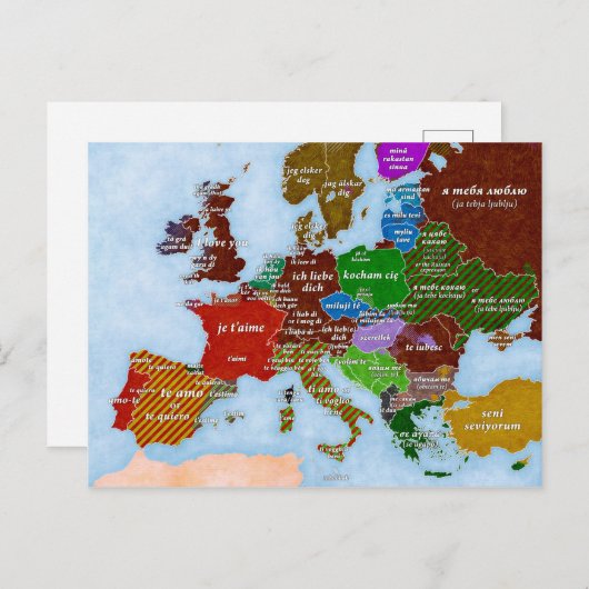 Ik hou van je plattegrond Briefkaart (Voorkant / Achterkant)