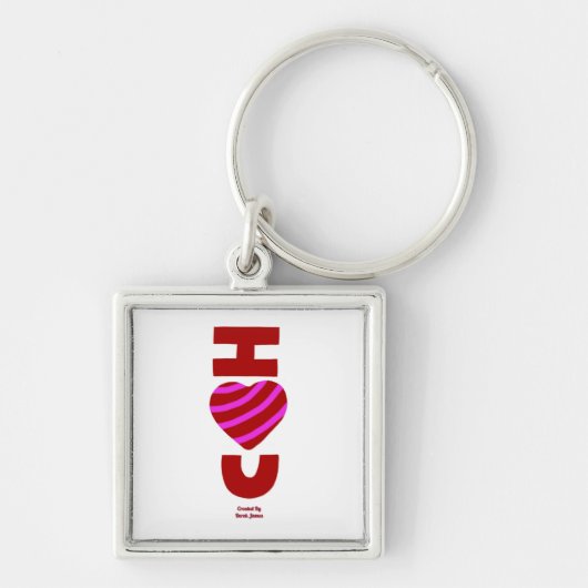 Ik hou van je Premium Square Sleutelhanger (Voorkant)