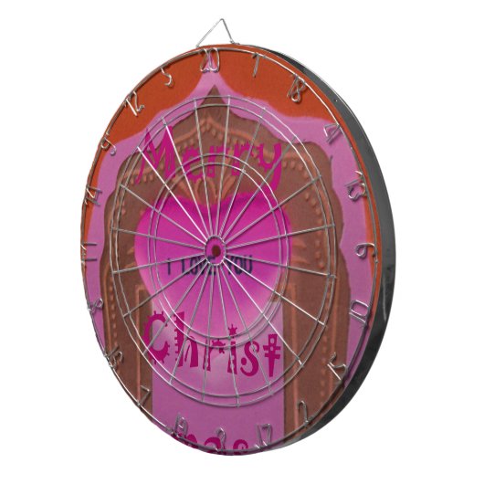 Ik hou van je prettige kersthart dartbord (Voorkant Rechts)