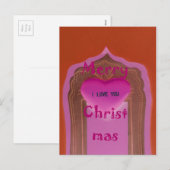 Ik hou van je prettige kersthart feestdagenkaart (Voorkant / Achterkant)