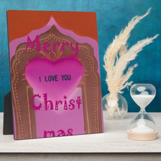 Ik hou van je prettige kersthart fotoplaat (Zijkant)