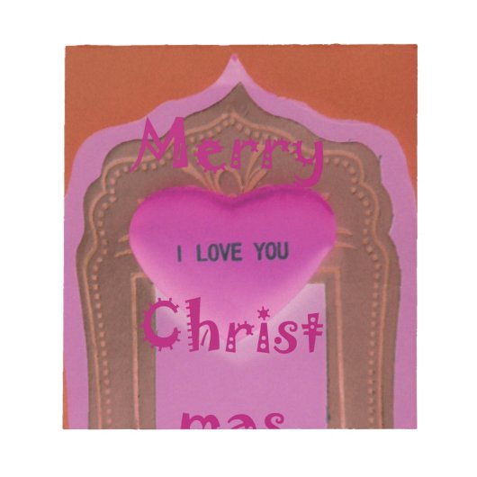 Ik hou van je prettige kersthart notitieblok (Voorkant)