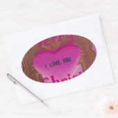 Ik hou van je prettige kersthart ovale sticker (Envelop)