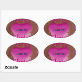 Ik hou van je prettige kersthart ovale sticker (Vel)