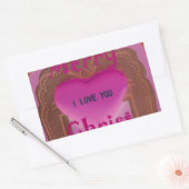 Ik hou van je prettige kersthart rechthoekige sticker (Envelop)