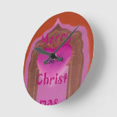 Ik hou van je prettige kersthart ronde klok (Hoek)