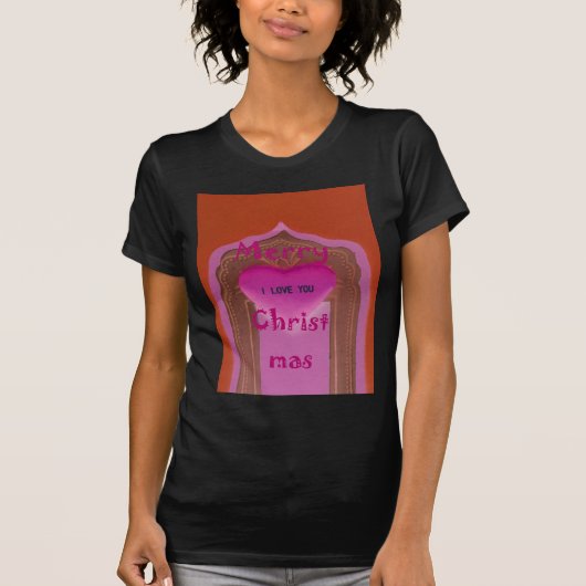 Ik hou van je prettige kersthart t-shirt (Voorkant)