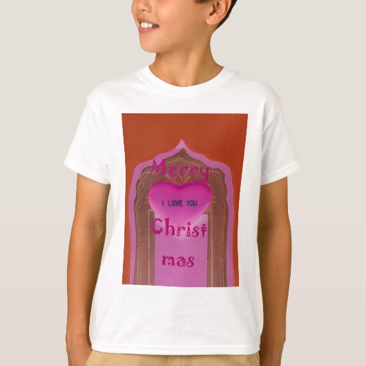 Ik hou van je prettige kersthart t-shirt (Voorkant)