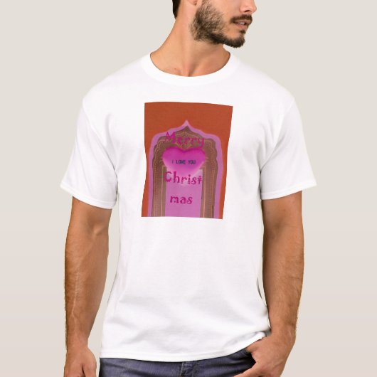 Ik hou van je prettige kersthart t-shirt (Voorkant)