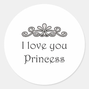 Ik hou van je prinses ronde sticker