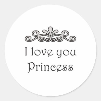 Ik hou van je prinses ronde sticker