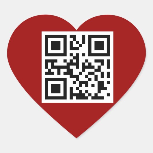 Ik hou van je QR code Hart Sticker (Voorkant)