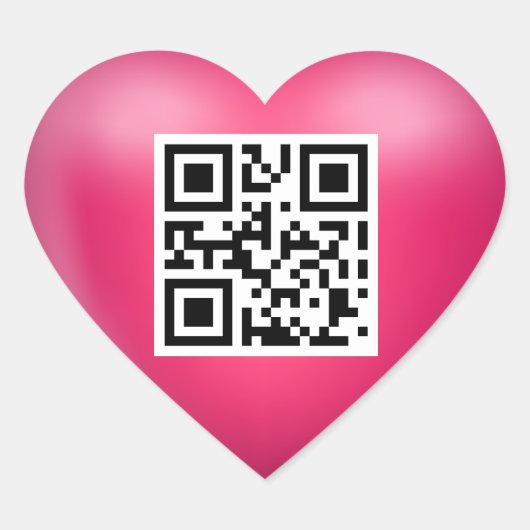 Ik hou van je QR-code Roze Hart Sticker (Voorkant)