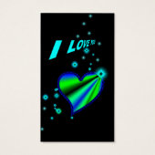 Ik hou van je, Rainbow Heart met sterren op zwart Visitekaartje (Achterkant)