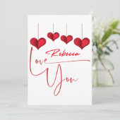 Ik hou van je Rebecca - Gelukkige Valentijnsdag Feestdagenkaart (Staand voorkant)