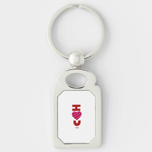 Ik hou van je rechthoekige Sleutelhanger (Voorkant)