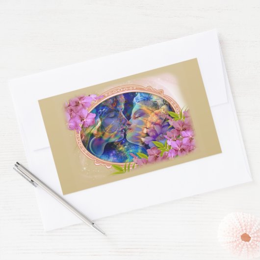 Ik hou van je rechthoekige sticker (Envelop)