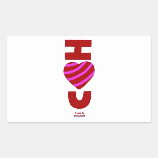 Ik hou van je rechthoekige Sticker (Voorkant)