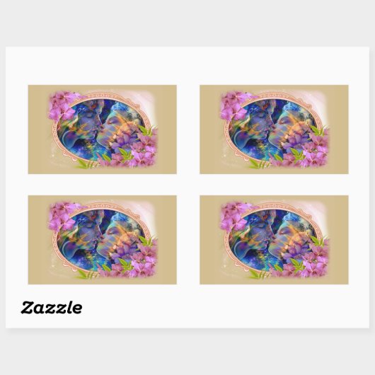 Ik hou van je rechthoekige sticker (Vel)