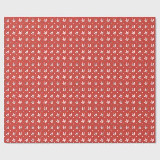 Ik hou van je, Red Cadeaupapier (Vlak)