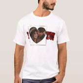 Ik hou van je Red Custom Photo Heart Mannen T-shirt (Voorkant)