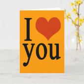 Ik hou van je 'red heart' kaart (Gele Bloem)