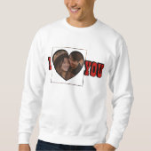 Ik hou van je Red Photo Heart Mannen Trui (Voorkant)