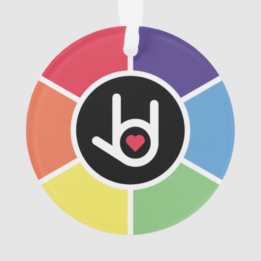 Ik hou van je regenboog ornament (achterkant)