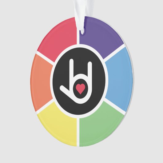 Ik hou van je regenboog ornament (voorkant)