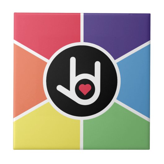 Ik hou van je regenboog tegeltje (Voorkant)