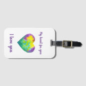 Ik hou van je regenbooghartValentijnsdag Bagagelabel (Voorkant (horizontaal))