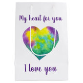 Ik hou van je regenbooghartValentijnsdag Medium Cadeauzakje (Achterkant)